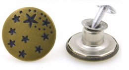 Brons sterren 17 mm jeans inslagknoop