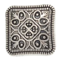 Zilver sierlijk 13 mm knoop vierkant