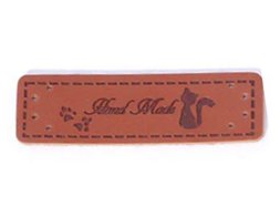 Etiket leatherlook handmade