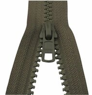 Bloktand rits dubbel deelbaar legergroen 078