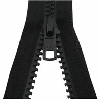 Bloktand rits dubbel deelbaar zwart 580