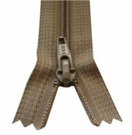 Donkerbeige broekrits YKK