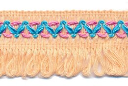 Zalm roze ibiza franje kwastjes