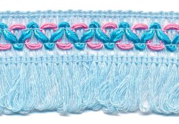 Licht blauw ibiza franje kwastjes