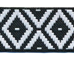 25mm Jacquard zwart wit