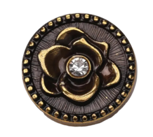 18 mm brons bloem strass