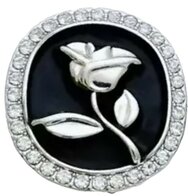 18 mm zilver roos strass