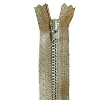 Beige/Zilver broekrits YKK